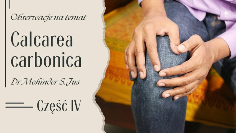 Calcarea carbonica jest często potrzebna w leczeniu problemów reumatycznych i artretycznych. Przepisana w porę, gdy paraliż i przykurcze dopiero się zaczynają, Calcarea carbonica skutecznie wyleczy chorobę lub zahamuje postęp reumatoidalnego zapalenia stawów i zwapnienia stawów.